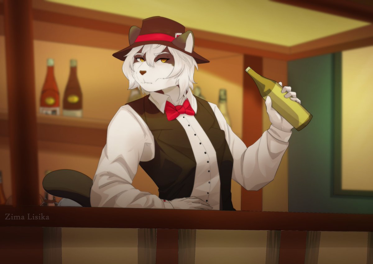 "Todos se desahogan con el pobre cantinero."

Dibujo hecho por <a href="/LisikaZima/">Lìsika Zima</a> 🐱🍺

#Furry #FurryArt #FurryCommission