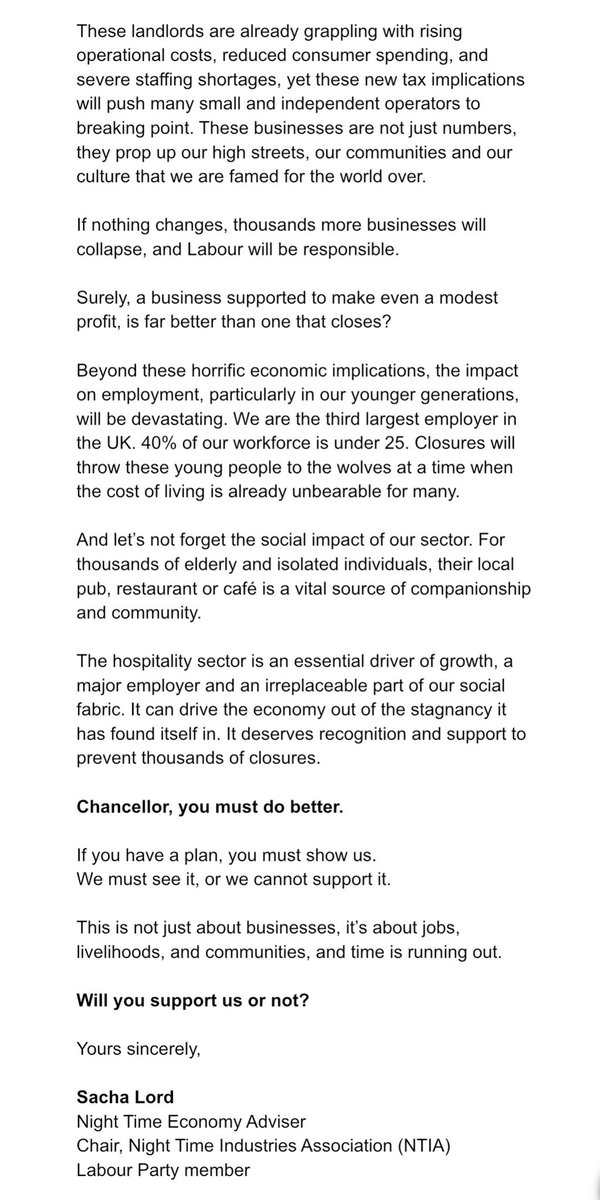 I have written to The Chancellor Rt Hon Rachel Reeves to express my disillusionment with the direction of the Government’s economic policies.