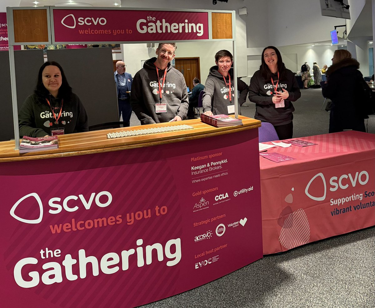 A warm welcome awaits for the thousands of voluntary sector staff and volunteers attending the #SCVOGathering today! Hope to see some of you over the next two days