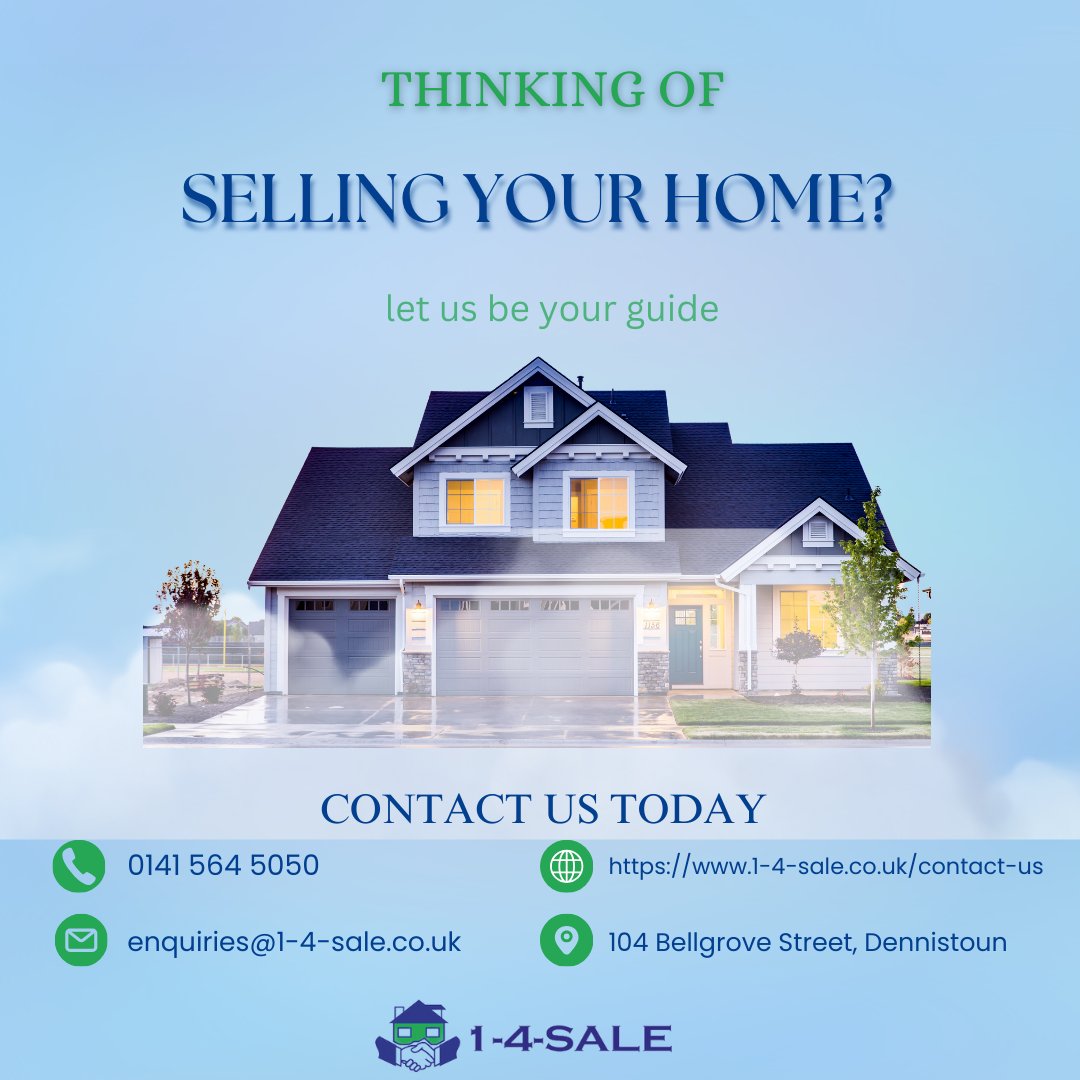 Let's find the perfect buyer for your home 🏡

☎️ - 0141 564 5050
🔗 - 1-4-sale.co.uk/selling
📧 - enquiries@1-4-sale.co.uk

 #RealEstate #HomeForSale #PropertyMarket #HouseHunting #RealEstateAgent #DreamHome #HomeBuyers #PropertyListing #UKRealEstate #RealEstateAdvice