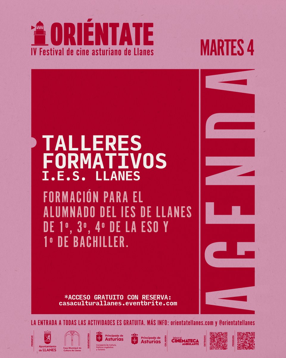 👆🏼Martes 4 en el festival #Oriéntate2025 

👀 Hoy seguimos acercando el cine a los estudiantes de Llanes con nuestra propuesta didáctica cinematográfica para los más jóvenes, junto a Aída Gaitero, con su taller 'Los oficios del cine, trabajar en equipo' ⤵️
