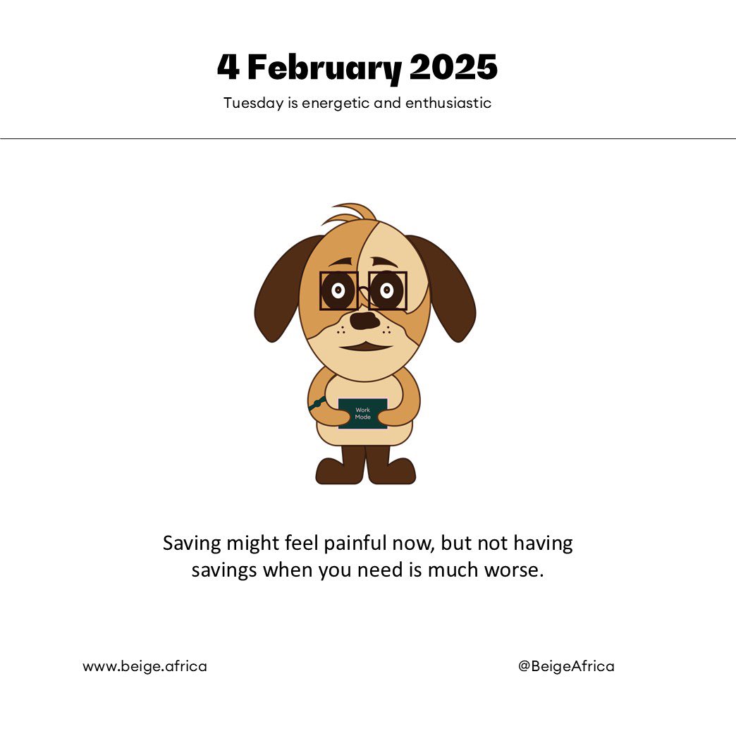BeigeAfrica's tweet photo. It’s safer and better to go through the pain of saving now. 

#beigeafrica #beigedailyquotes #personalfinance #FinancialLiteracy https://t.co/Knk9cU1Tg0