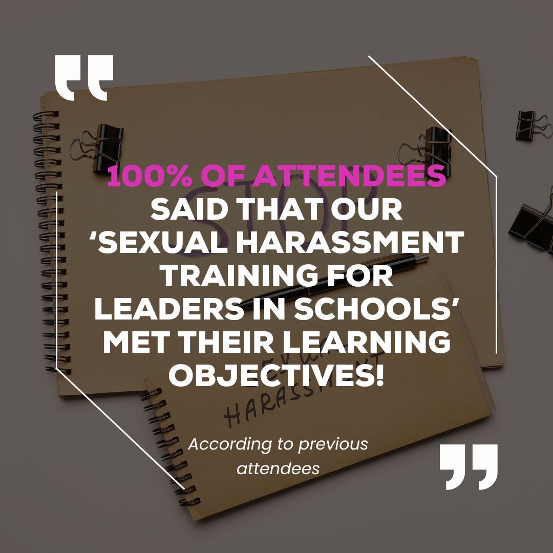 Thank you for the amazing feedback on our 'Sexual Harassment Training for Leaders in Schools'! Secure your place now on our last session on the 12th Feb:

buff.ly/3EjClYb