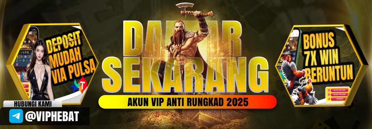 viphebatbet2's tweet image. VIPHEBATBET: Kemenangan Eksklusif Menanti  
#VIPHEBATBET #SlotVIP #JackpotHebat #SlotEksklusif #KemenanganVIP #PermainanSlot #HebatBet #VIPJackpot