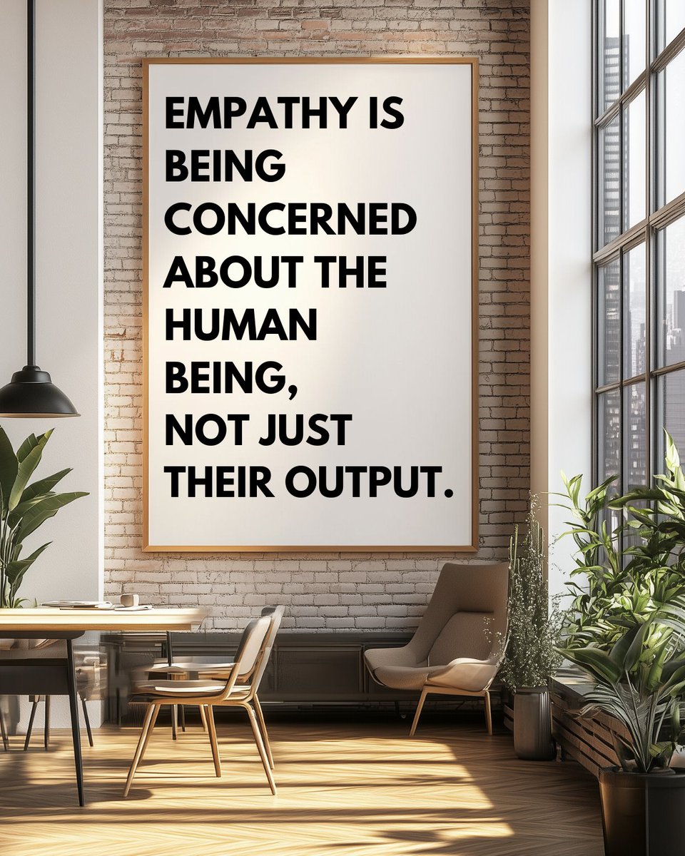 "Empathy is being concerned about the human being, not just their output." 
#Leadership #MentalHealth #WorkplaceCulture