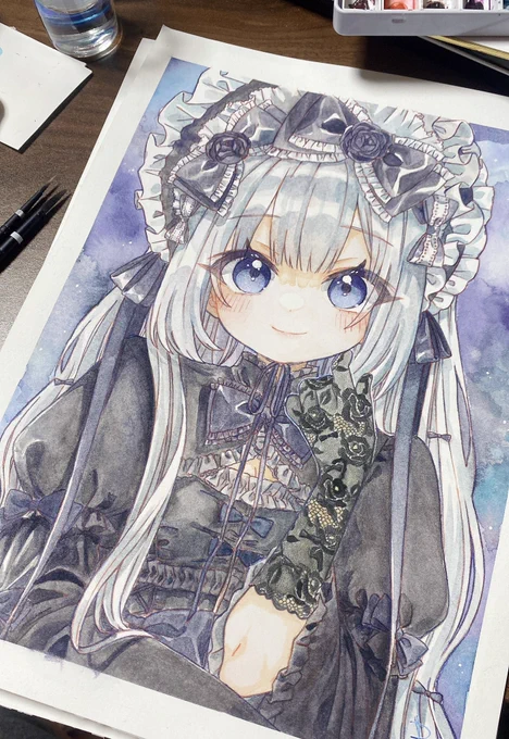 黒がのっぺりしてたので陰影を足したまあまあ見れるようにはなったかも……? 
