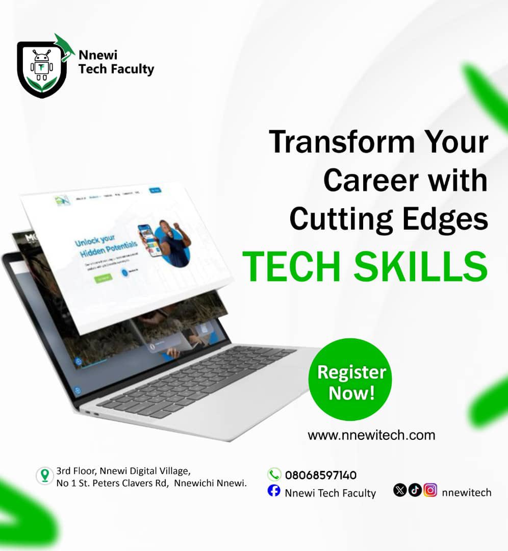 nnewitech's tweet image. Tech skills are the new gold! 
 At Nnewi Tech Faculty, we equip you with the best—Web Dev, Cybersecurity, AI, UI/UX & more!
No need to travel far—world-class tech education is right here in Nnewi! Register now. 
📞 08068597140
#NnewiTechFaculty 
#LearnTechSkills
