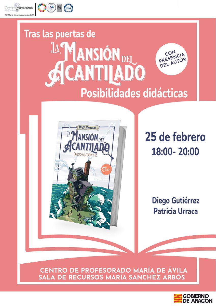 cpmariadeavila's tweet photo. Tras las puertas de la mansión del acantilado: posibilidades didácticas. Primera novela de #DiegoGutiérrez. Piratas, astucia, y jóvenes con ganas de aventura.
Taller con la presencia del autor y de #PatriciaUrraca. https://t.co/M9SkyhBpw8
👉Inscripción: https://t.co/WxwwtJWgxZ https://t.co/qy46teWjni