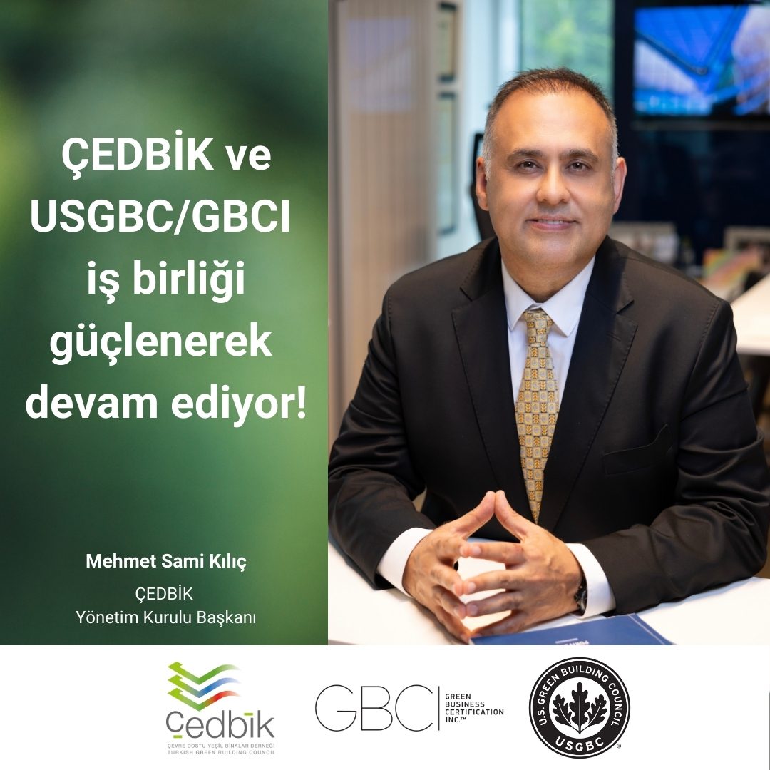 ÇEDBİK ve USGBC/GBCI tarafından yeniden imzalanan anlaşma, sürdürülebilir yapılaşma alanında uzun yıllardır devam eden iş birliğimizi daha da ileriye taşıyacaktır. Bu süreçte emeği geçen ve katkı sağlayan başta üyelerimiz olmak üzere  herkese içten teşekkürlerimizi sunarız.