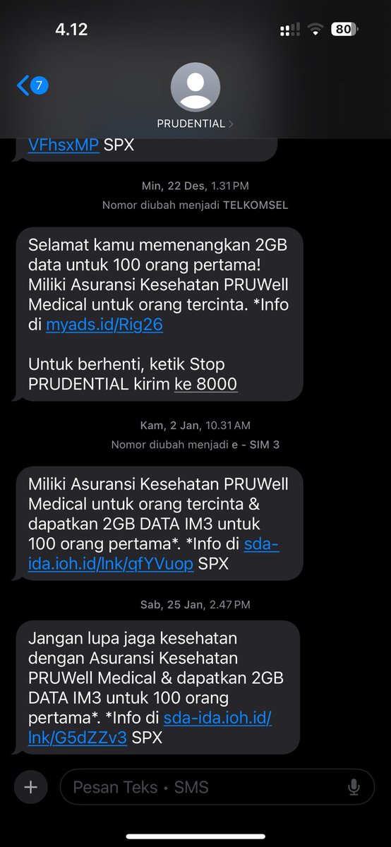 Miql11_'s tweet photo. @Telkomsel gimana cara matiin sms spam gini? Ganggu bgt harus setiap hari dapat sms begini, sampai2 pinjol pun ada, cuma @Telkomsel ni provider yang gini https://t.co/ITJRbz5AXv
