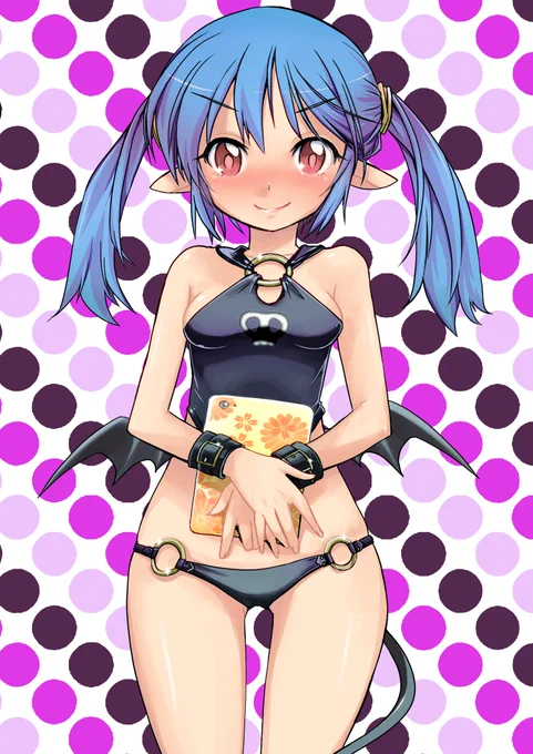 大昔に描いたサキュ子を今風にリメイクしてみました。かがくのちからってすげー。 