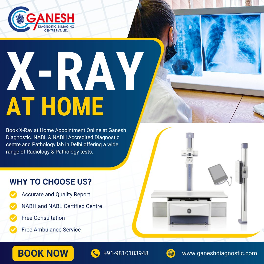 ganeshdiagnos's tweet image. 🏡 #XRayatHome – Convenience Meets Care!

Why step out when you can get a hassle-free #Xray at home? #GaneshDiagnostic brings advanced imaging to your doorstep, ensuring safety, accuracy, and comfort. ✅

📞 Call us: 9810183948
✅Book Now: ganeshdiagnostic.com/x-ray-test-at-…