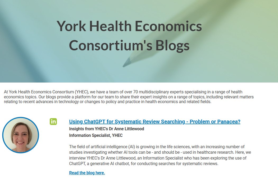 📢 Exciting News! Launching our new YHEC Blog 

We are thrilled to introduce our new blog, where we delve into the latest developments in health economics, health technology assessment, and evidence-based healthcare research. Our goal is to provide insightful analysis, discuss