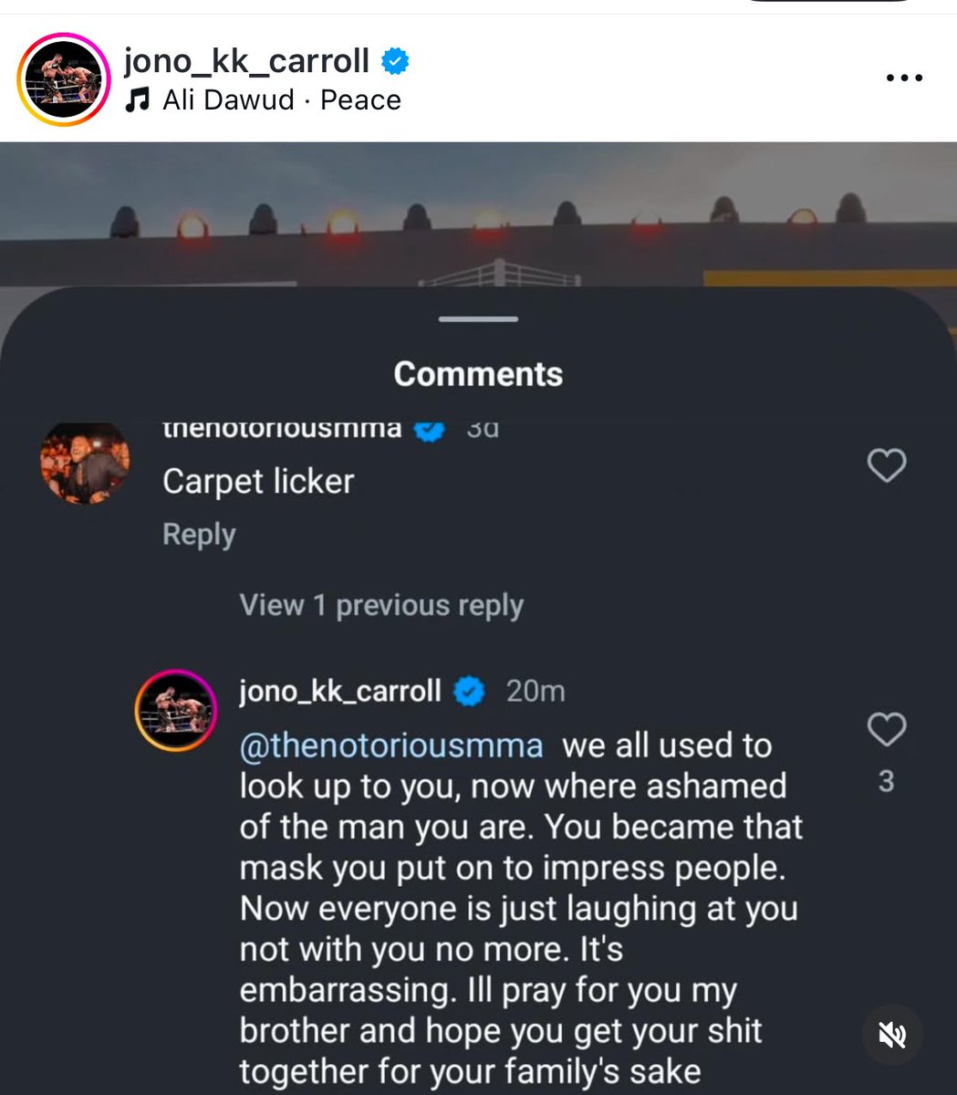 DillyHussain88's tweet photo. Conor McGregor calls Irish boxer, Jono Carroll, who converted to Islam a “carpet licker”. https://t.co/YallfEEY5O