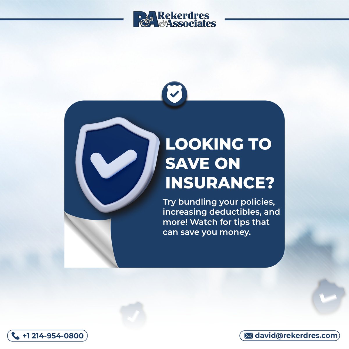 DavidRekerdres's tweet image. 💡 Smart Ways to Save on Insurance! 💰

📞 Call Now: +1 214-954-0800
📧 Email: david@rekerdres.com
🌐 Visit: rekerdres.com

#SmartInsuranceTips #SaveMoney #InsuranceSavings #ProtectAndSave #InsuranceHacks #RekerdresAndAssociates