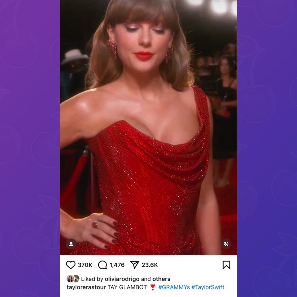 PopBase's tweet photo. Olivia Rodrigo has liked a video of Taylor Swift’s Glambot from the #GRAMMYs. https://t.co/TpFp4U5Mwy