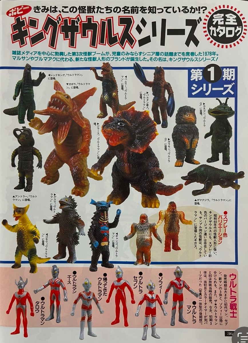 ブルマァク後の怪獣ソフビシリーズ、ポピーの「キングザウルス」第1期