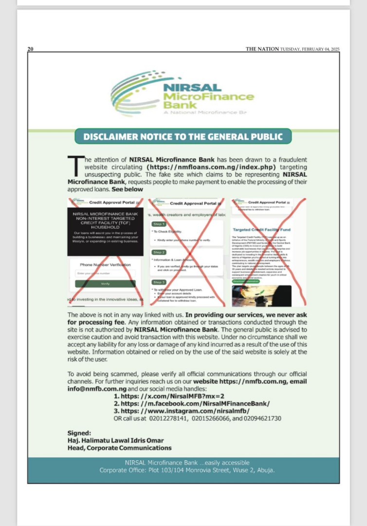 NIRSAL Microfinance Bank tweet media