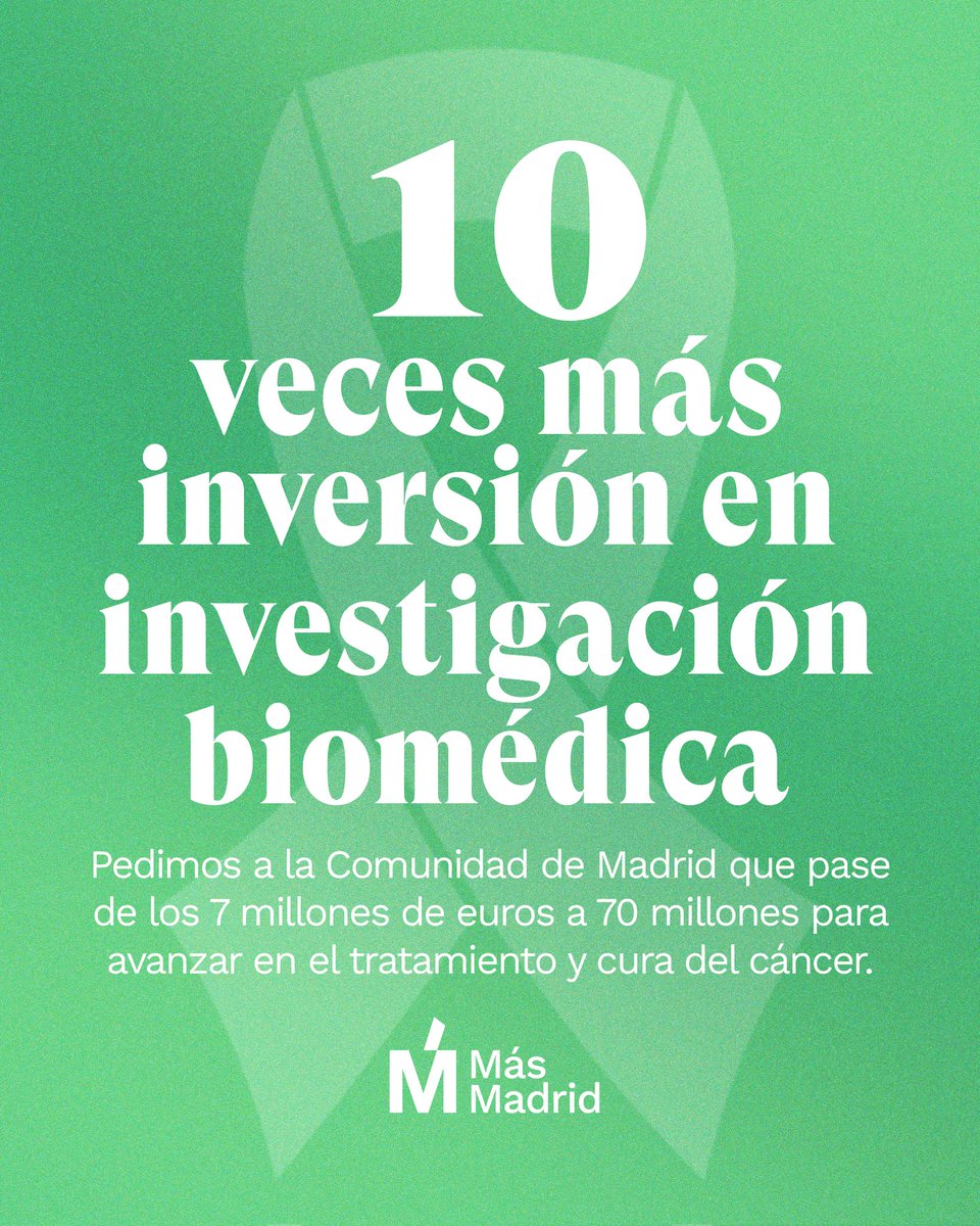 Pedimos que se dediquen más recursos a la investigación para el tratamiento eficaz contra el cáncer. #cancerday