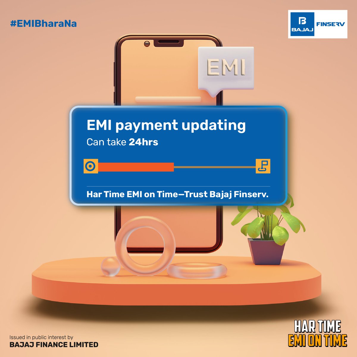 Bajaj_Finance's tweet photo. EMI time pe pay kia? Toh yaad rakhiye EMI payments ko update hone mein thoda time lagta hai, lekin 24 ghante mein sab kuch theek ho jayega. Tension mat lo.
#HarTimeEMIOnTime #BajajFinserv #BajajFinance https://t.co/ruCZPuPrbE