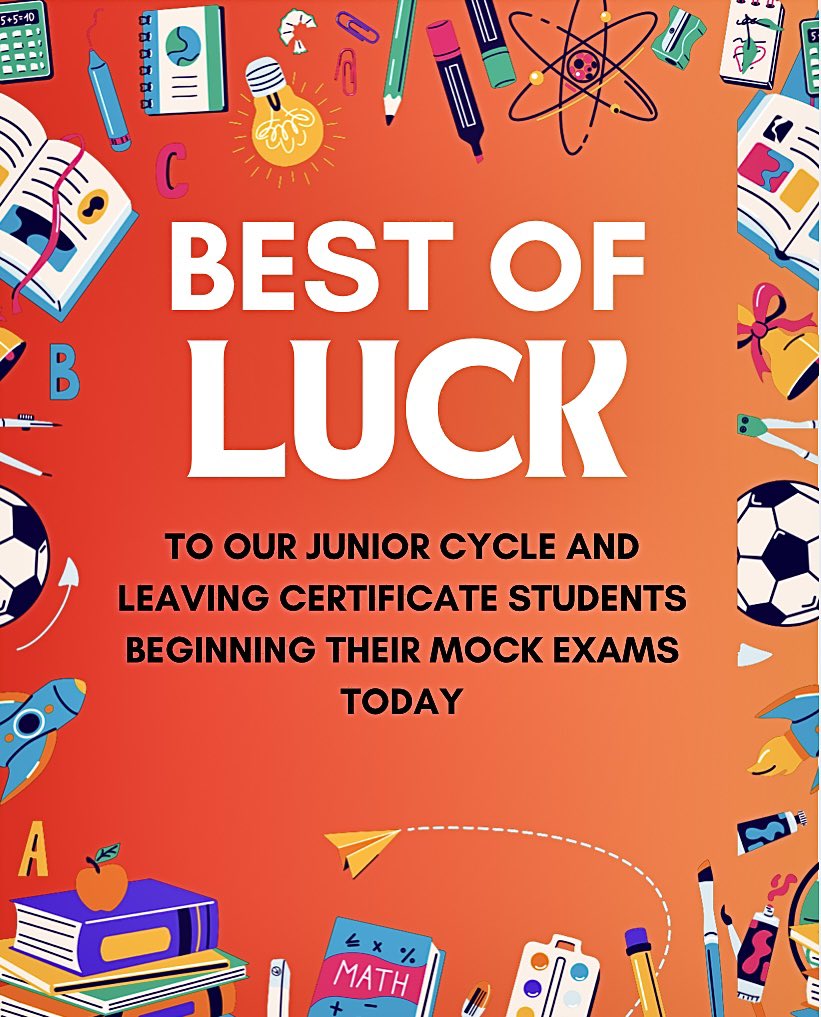 Wishing all of our students the best of luck in their mock exams that begin today! ☺️