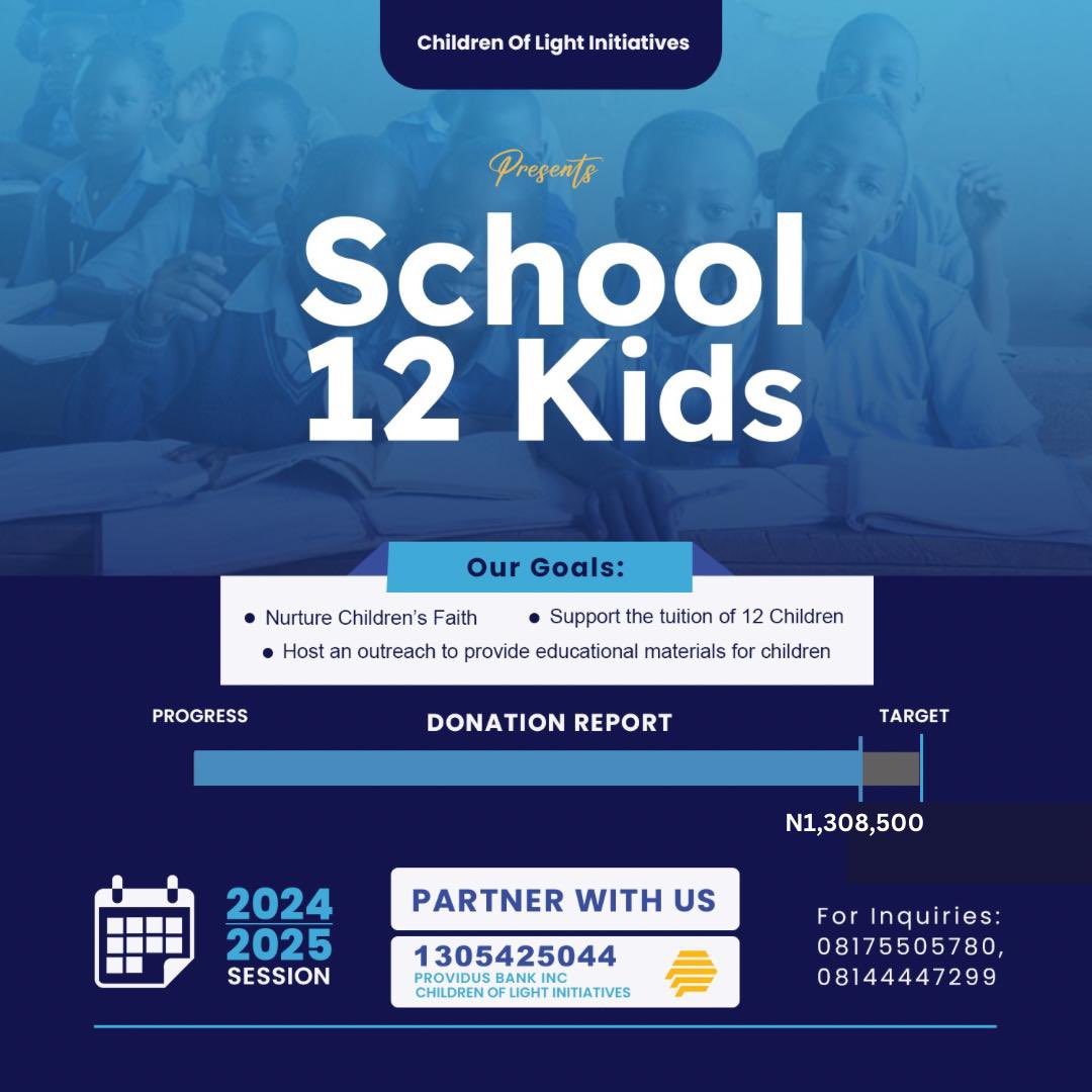 col_initiatives's tweet photo. 📢 School 12 Kids Project Update! 🎉

We are making progress, but we still need your support! 💙

With your generous donations, we are one step closer to supporting the tuition of 12 children, nurturing their faith, and providing them with essential educational materials. 📚✨ https://t.co/xDnf8kOTyU
