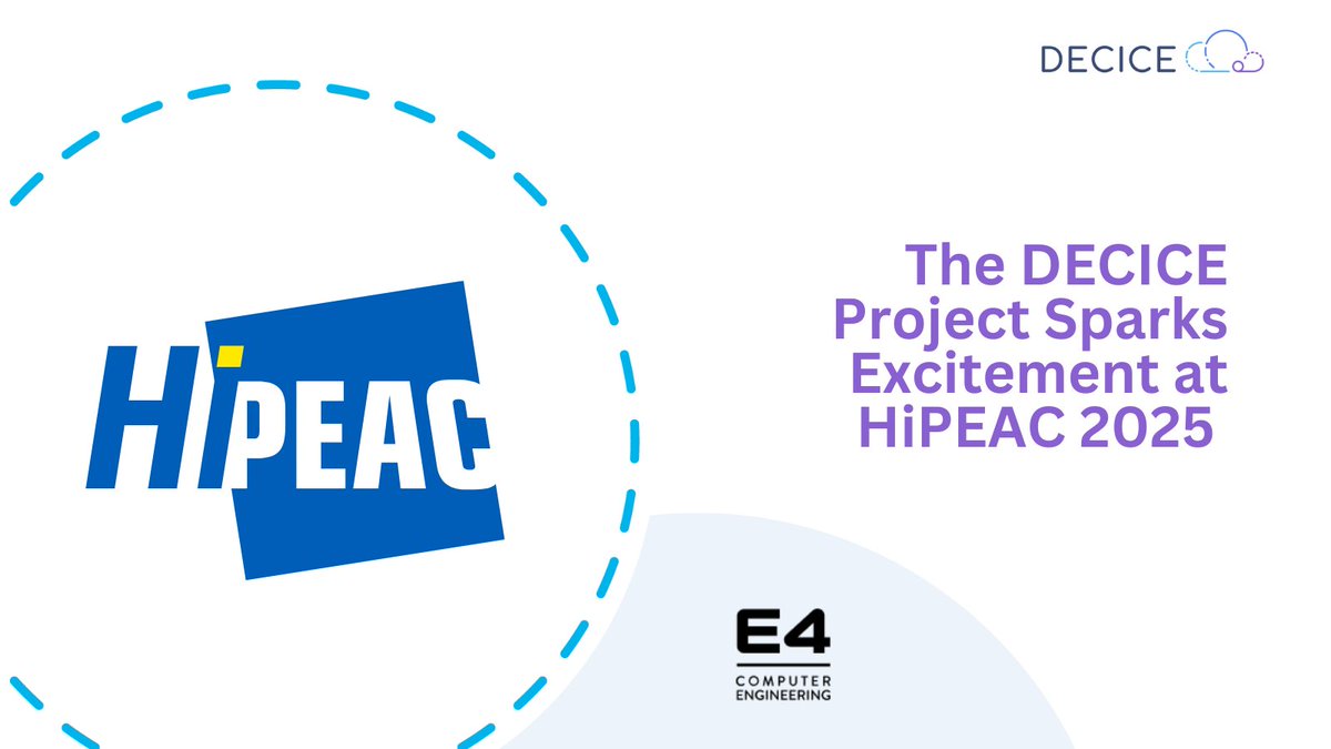 DECICE (@decice_eu) on Twitter photo 🤝 As a dedicated #DECICE partner, <a href="/e4company/">E4 Computer Engineering</a> joined the 20th #HiPEAC conference — #Europe’s top forum for #CloudComputing, #EdgeComputing & #HPC experts.
🔗 Learn more about our work: decice.eu/project-news/h…
#HiPEAC2025 #TechLeadership #AI #FutureTech 🤝 As a dedicated #DECICE partner, <a href="/e4company/">E4 Computer Engineering</a> joined the 20th #HiPEAC conference — #Europe’s top forum for #CloudComputing, #EdgeComputing & #HPC experts.
🔗 Learn more about our work: decice.eu/project-news/h…
#HiPEAC2025 #TechLeadership #AI #FutureTech