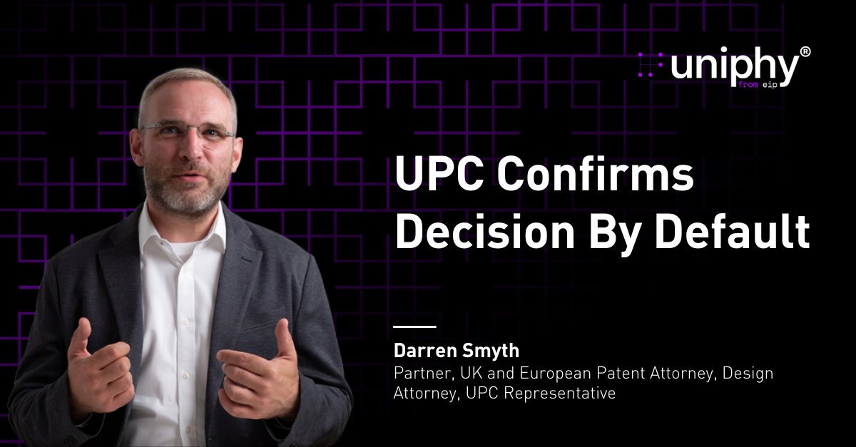 EIP's tweet image. The UPC confirms that having been refused an extension for filing a defence leading to a decision by default, a party cannot set aside the decision by default unless it can show justifiable reasons for missing the deadline.  This case confirms again the importance of compliance…