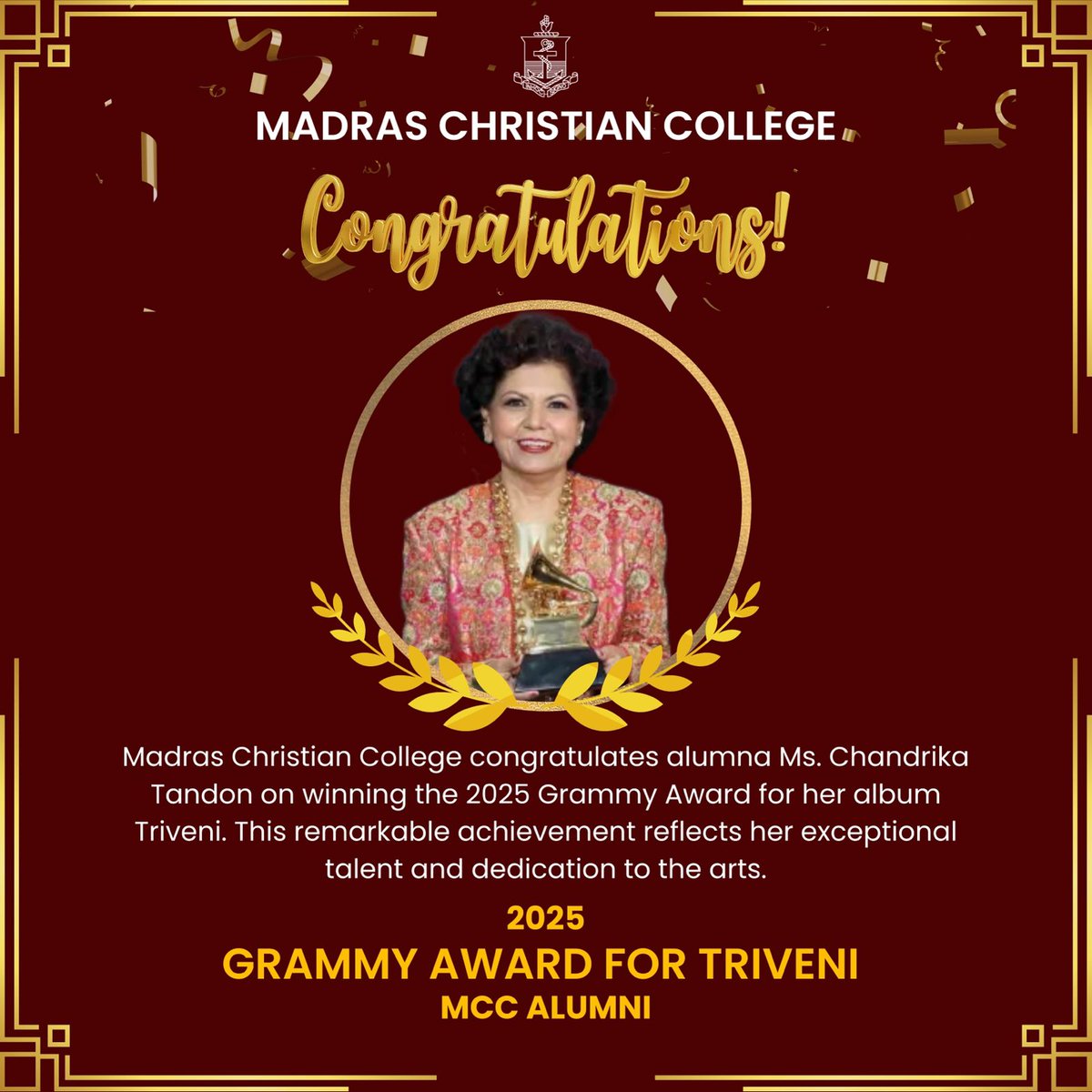 Madras Christian College - Official tweet media