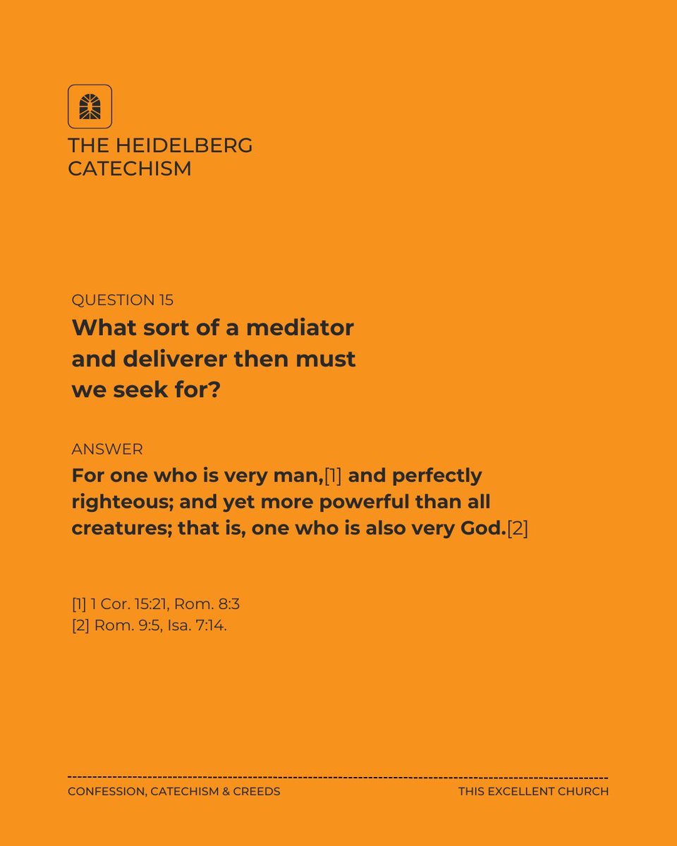 thisexcellentch's tweet photo. “For it is impossible for the blood of bulls and goats to take away sins.” (Hebrews 10:4, ESV)

Who then could fully satisfy the demands of God's perfect justice for the sins of men?

Not us, for we daily increase our debt! 

We have a mediator who is "very man, and perfectly righteous; and yet more powerful than all creatures; that is, one who is also very God!"

Hallelujah!