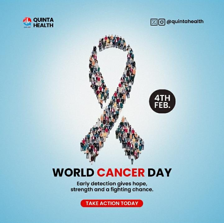 quintahealth's tweet image. Cancer doesn’t shout; it whispers. The earlier you listen, the better your chances.

Early detection with screening and prompt person-centered care is important as we continue the fight for a cancer free society💪🏾 

#QuintaHealth
#Feb4 #WorldCancerDay2025 #UnitedbyUnique