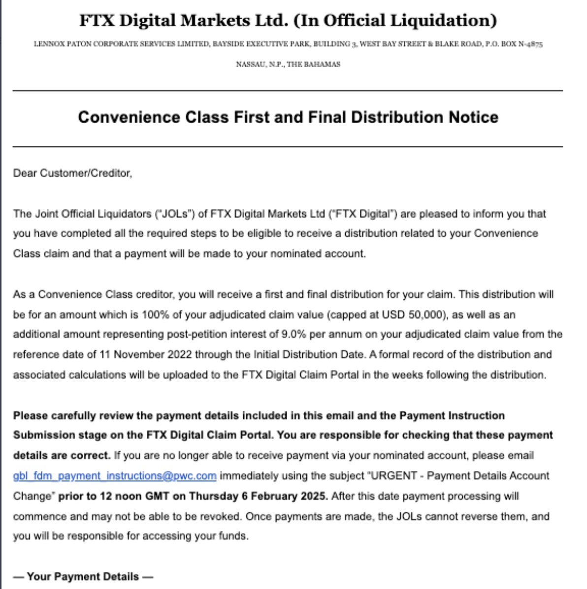 Sunil (FTX Creditor Champion) tweet media
