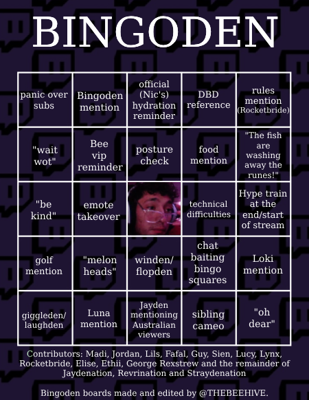 THEBEEHlVE's tweet photo. Lovely #jaydenation, a stream of course means a #bingoden board!
It's one board with some fan favorite squares making a return! Make sure to shower Jayden with love today!
Stay hydrated and have snacks on hand!
I hope you have a lovely week, I love you all! ππ https://t.co/tQsbq6mOGp