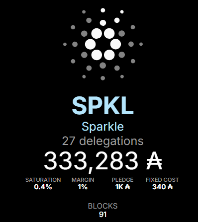 Sp₳rkle Cardano Stake Pool tweet media