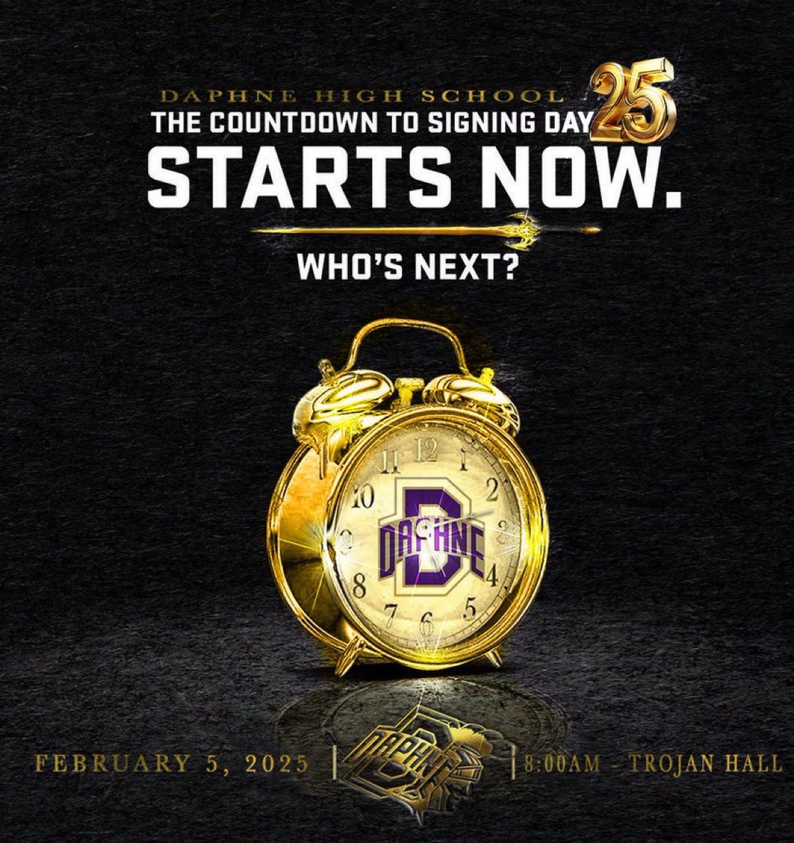 ☝️day until #NSD25⚔️ WHO'S NEXT⁉️
✍️ Trojan Hall
⏰: 8:00am