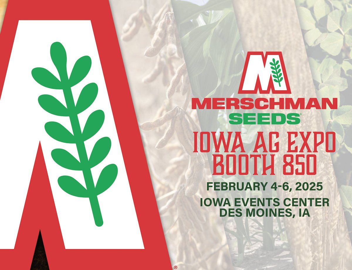 We are at the <a href="/IowaAgExpo/">Iowa Ag Expo</a> this week in Des Moines, IA! Merschman Seeds reps will be at booth #850 to discuss our latest Enlist E3® soybean, PowerCore® Enlist® corn, wheat &amp; alfalfa products available for 2025. See you there! 
merschmanseeds.com/product-guide