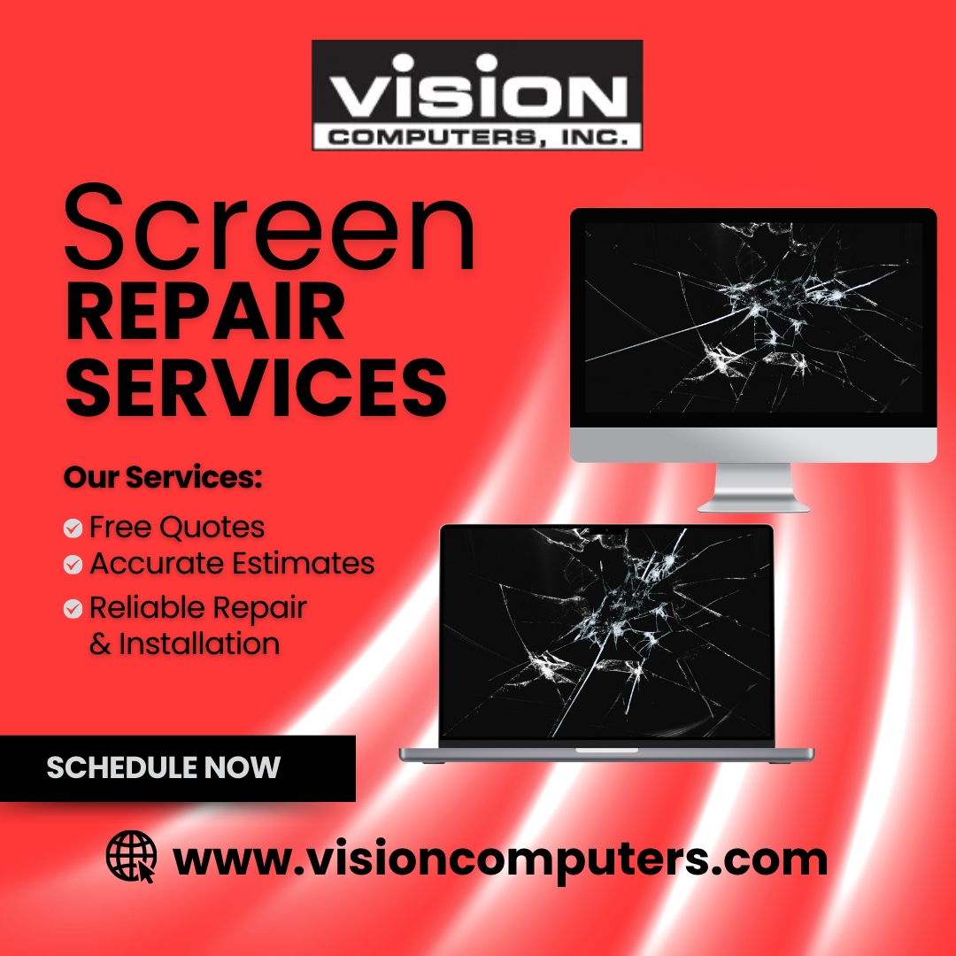 Vision_Comp_Inc's tweet image. Cracked screen? Don&apos;t let it disrupt your workflow. 

Get a quick, accurate screen repair quote today. visioncomputers.com/repairs-servic… 

#ScreenRepair #DeviceRepair #ITSupport #TechSolutions #VisionComputers