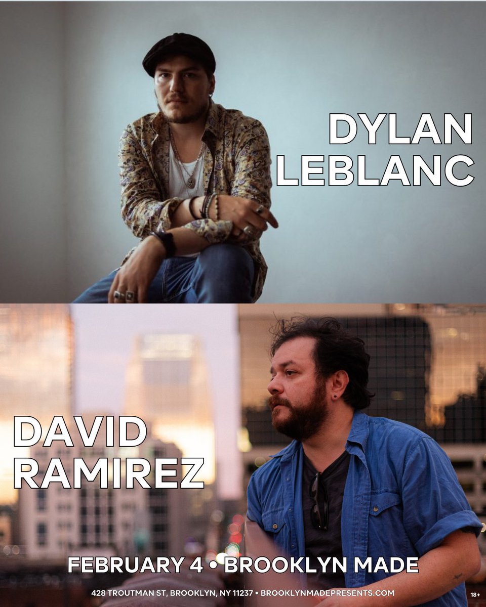 Brooklyn Made Bushwick (@bkmadebushwick) on Twitter photo TONIGHT: <a href="/dleblancmusic/">Dylan LeBlanc</a> & <a href="/ramirezdavid/">Jesús David Ramírez Uc</a> bring their co-headlining show to Brooklyn Made. Tickets: bit.ly/3ATN7my TONIGHT: <a href="/dleblancmusic/">Dylan LeBlanc</a> & <a href="/ramirezdavid/">Jesús David Ramírez Uc</a> bring their co-headlining show to Brooklyn Made. Tickets: bit.ly/3ATN7my