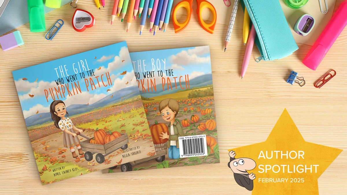 MyBookPrinter's tweet photo. February's Author Spotlight is a book we printed called "The Girl/Boy Who Went to the Pumpkin Patch" by April Lainey Klos! 🌟 The attached link features an interview with author, April Lainey Klos. https://t.co/gru3lzpHOu #AuthorSpotlight #FailForwardMentality #SelfPublishing https://t.co/cDePFabDTS