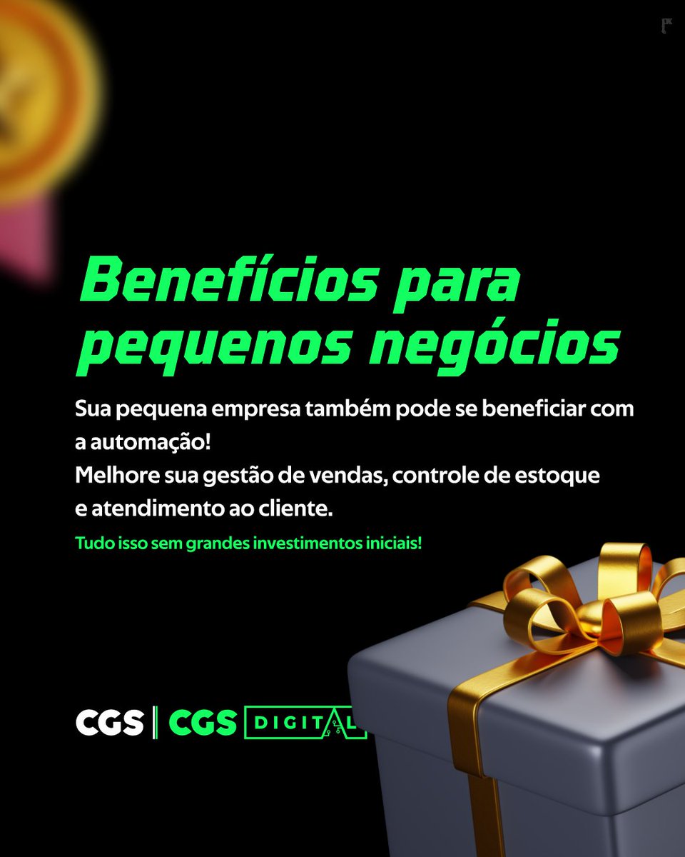 CGSDIGITAL_'s tweet photo. Potencialize seu pequeno negócio com a CGS! Soluções tecnológicas que oferecem mais eficiência, controle e crescimento. O futuro do seu negócio começa agora! 🚀💡 #CGS #PequenosNegócios #TransformaçãoDigital https://t.co/7LP0swwnCB
