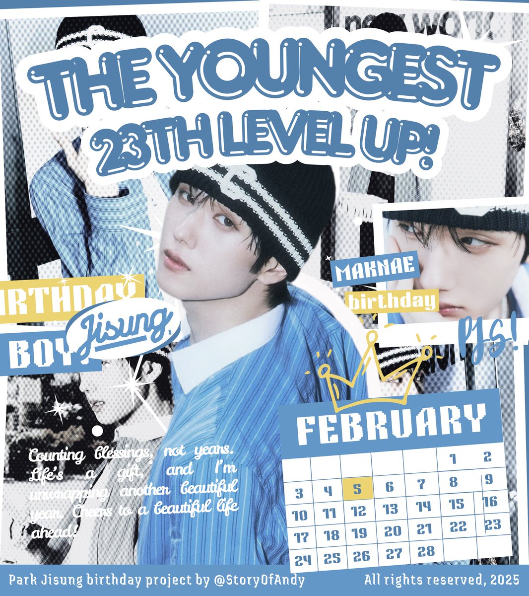 ᅠ
Prepare a candle to be blown out by the young man who has now come of age. The Youngest 23rd Level Up! The loud chime of the clock at midnight signals a new day and the celebration is ready, all will feast on the beautiful day. Happy birthday, Park Jisung! ★
ᅠ