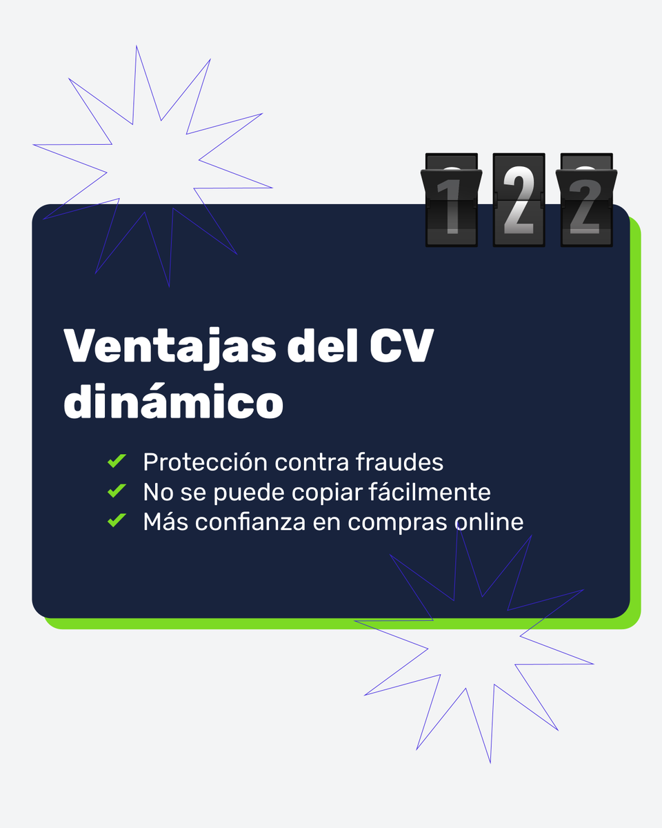 newtech_sg's tweet photo. Con el CVV dinámico, el código de seguridad de tu tarjeta cambia periódicamente, reduciendo el riesgo de fraude y garantizando mayor protección en compras en línea. 🛡️

✅ Más seguridad en cada #compra
✅ Protección contra #FraudesDigitales
✅ Tranquilidad para tus transacciones https://t.co/z3Fa6a6DWX
