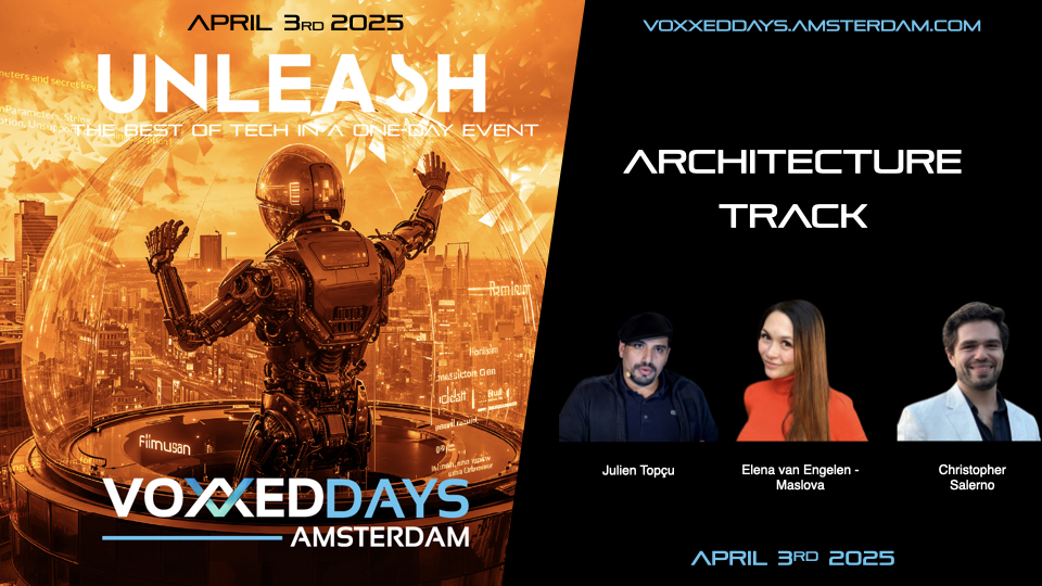 In the spotlight: The Architecture Track 🎉

Get ready for an outstanding lineup at Voxxed Days Amsterdam! Be part of the discussion and take your architecture skills to the next level, check the tracks:
🔗 amsterdam.voxxeddays.com/schedule/

From scalable serverless applications to