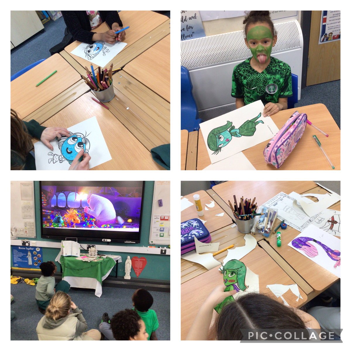 StMaryB17's tweet photo. #Y3 are taking some time to celebrate #MentalHealthWeek. They have been choosing and taking part in different activities based on the film ‘Inside Out.’ #MentalHealthAwareness #RRSA #AR24 #AR6 #AR31 https://t.co/RcTY3oB4Ig