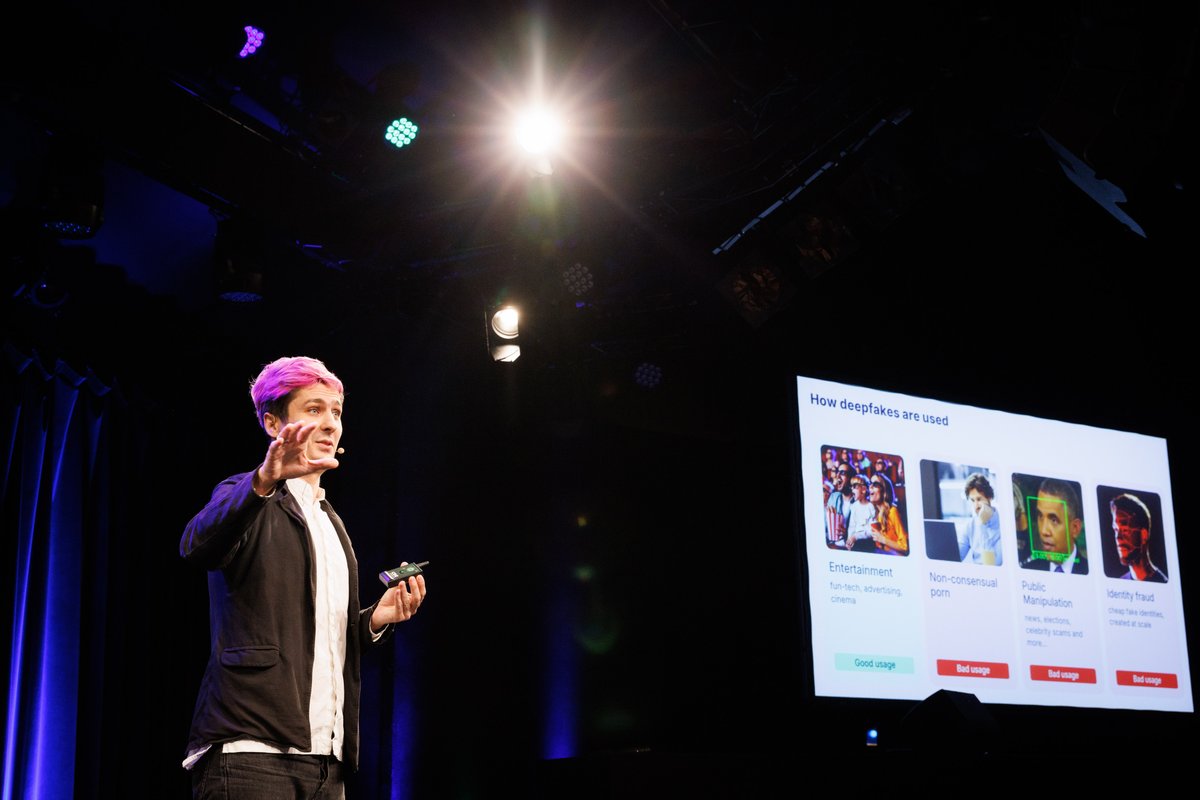 sumsub's tweet photo. Last week at #BeyondHorizons in Berlin, our Head of AI, Pavel Goldman-Kalaydin, took the stage to tackle one of today’s most pressing threats: the exponential rise of AI-driven fraud.

In his talk Pavel broke down:

• The 4x global surge in #deepfake fraud last year (with a 148% rise in Germany!)
• How fraudsters create and exploit deepfakes
• The challenges of detecting forged documents
• What’s next: The rise of Fraud Networks & Fraud-as-a-Service in 2025
and more