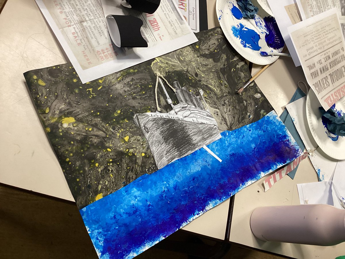 Year 6 enjoyed creating their Titanic multimedia artwork this afternoon! We have some serious talent in our classroom! #titanic #artists
