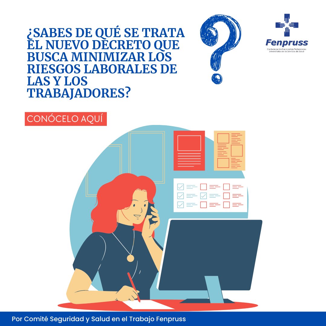Fenpruss's tweet photo. #SeguridadenelTrabajo 📢 ¿Sabes de qué trata el nuevo Decreto Supremo 44 ? 👷‍♂️👨‍🏭
Ojo: Establece por primera vez en Chile  aspectos relevantes para minimizar los riesgos laborales. El Comité de Seguridad y Salud en el Trabajo Fenpruss te lo explica. 
Abro 🧵 https://t.co/xFa0Rm2dnY