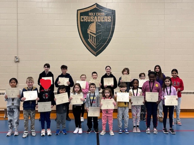 HolyCrossHCDSB's tweet photo. Congratulations to our January Virtue of the Month winners. Thank you for exemplifying the virtue of self-control in your learning and play at Holy Cross School.  We are also very proud of our Christ's Love in Action winners for striving to exemplify Jesus each day. @HCDSB https://t.co/8EBt1lDQHs