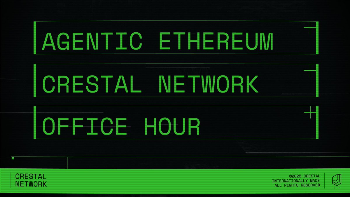 crestalnetwork's tweet photo. Building at the @ethglobal Agentic Ethereum hackathon?

Questions for the Crestal Network team?

Join our office hours call! Sign up here: https://t.co/l5hWlGKEhy https://t.co/2A7P2fJtxo