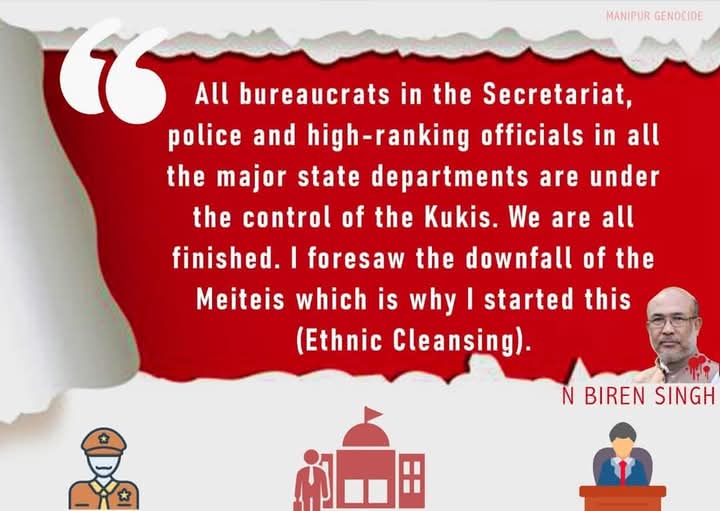 Dr. Lamtinthang Haokip (@drlamtinthanghk) on Twitter photo And, these are the words (from leaked audio clips) of Mr. <a href="/NBirenSingh/">N. Biren Singh</a>. Such an outrageous statement of a state Chief Minister against a fellow citizen from a particular community.
His confession #ManipurTapes of direct involvement in ethnic violence in the state must be And, these are the words (from leaked audio clips) of Mr. <a href="/NBirenSingh/">N. Biren Singh</a>. Such an outrageous statement of a state Chief Minister against a fellow citizen from a particular community.
His confession #ManipurTapes of direct involvement in ethnic violence in the state must be